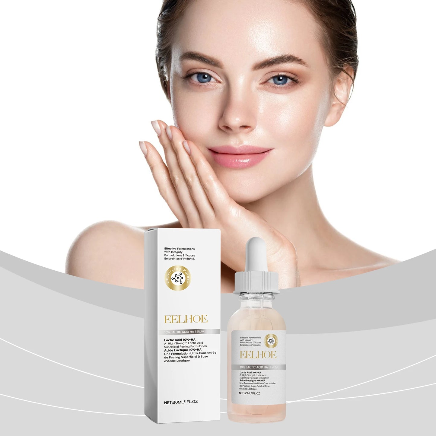 EELHOE Hyaluronic Acid Serum Face Deep Nourishing Skin Firming Lactic Acid Rejuvenate the Facial Essence Skin Care Moisturizer