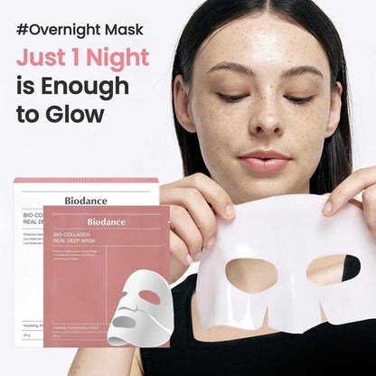 Bio Collagen Facial Mask Shrink Pores Deep Hydrating Overnight Mask Moisturizing Refreshing Brightening Face Korean Skin Care