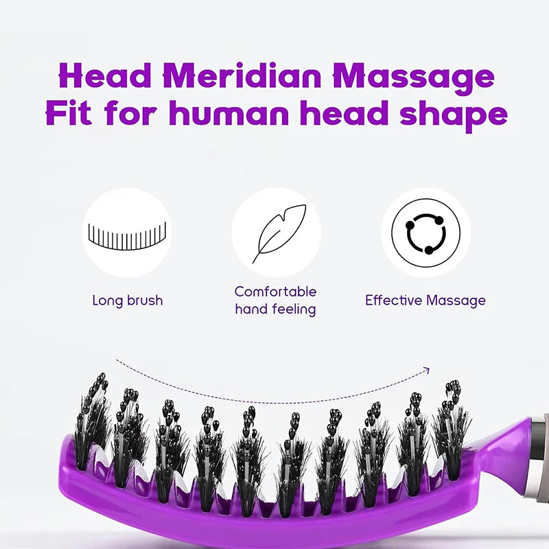 Detangling Hairbrush Scalp Massage Comb Bristle Nylon Women Magic Curly Hair Brush Salon Hairdressing Styling Tools Wholesale