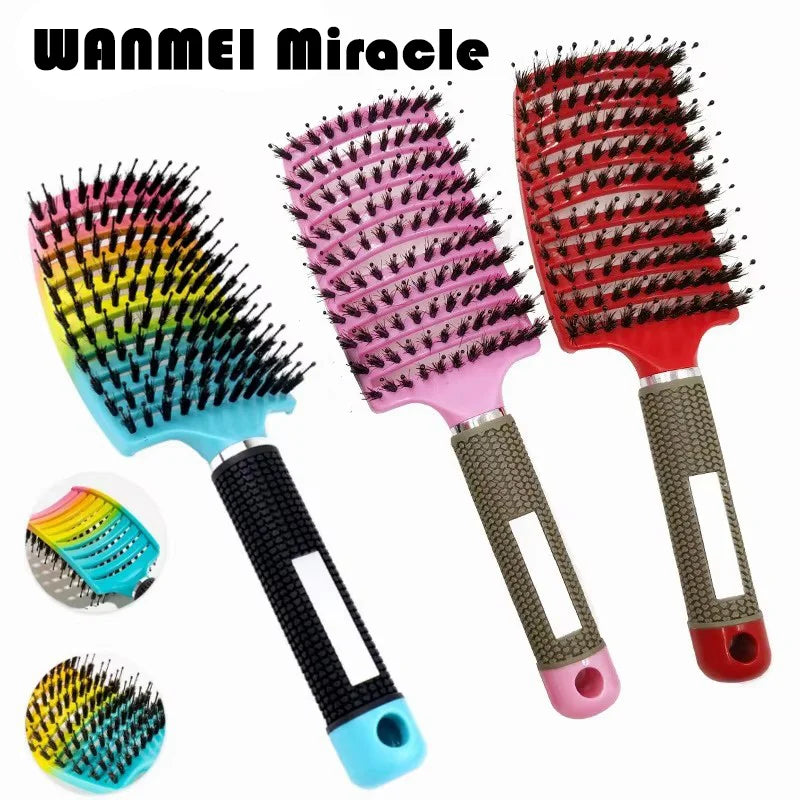 Detangling Hairbrush Scalp Massage Comb Bristle Nylon Women Magic Curly Hair Brush Salon Hairdressing Styling Tools Wholesale
