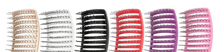 Detangling Hairbrush Scalp Massage Comb Bristle Nylon Women Magic Curly Hair Brush Salon Hairdressing Styling Tools Wholesale