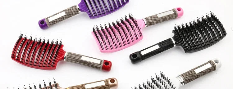Detangling Hairbrush Scalp Massage Comb Bristle Nylon Women Magic Curly Hair Brush Salon Hairdressing Styling Tools Wholesale