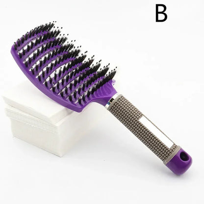 Detangling Hairbrush Scalp Massage Comb Bristle Nylon Women Magic Curly Hair Brush Salon Hairdressing Styling Tools Wholesale