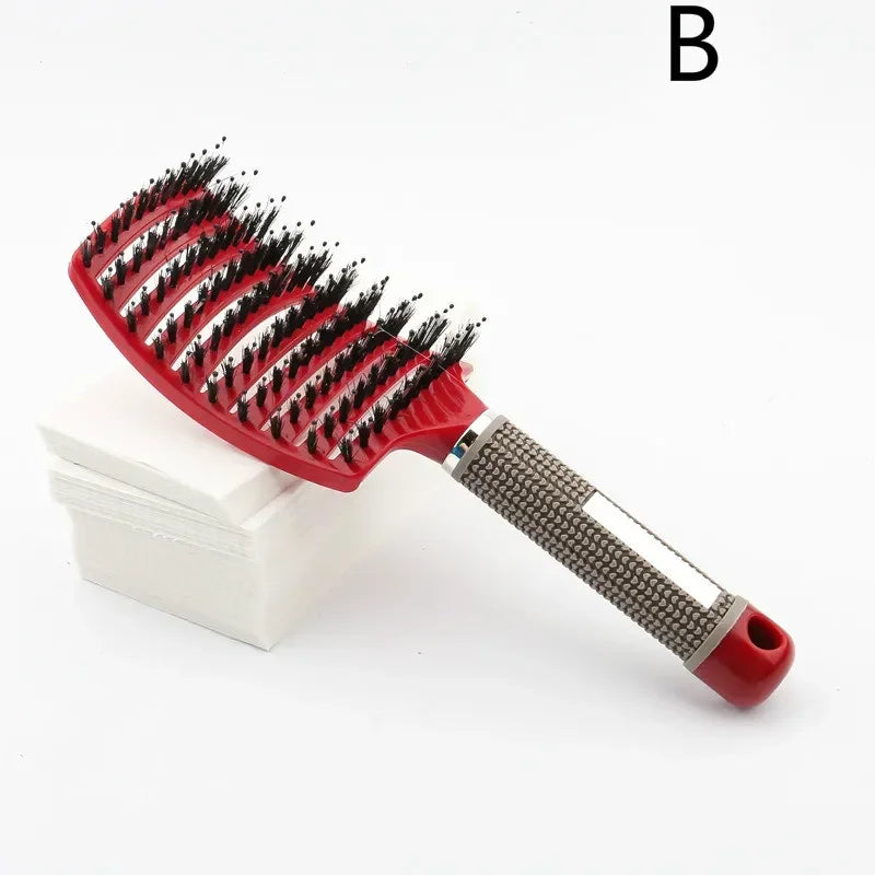 Detangling Hairbrush Scalp Massage Comb Bristle Nylon Women Magic Curly Hair Brush Salon Hairdressing Styling Tools Wholesale