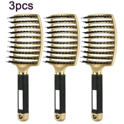 Detangling Hairbrush Scalp Massage Comb Bristle Nylon Women Magic Curly Hair Brush Salon Hairdressing Styling Tools Wholesale
