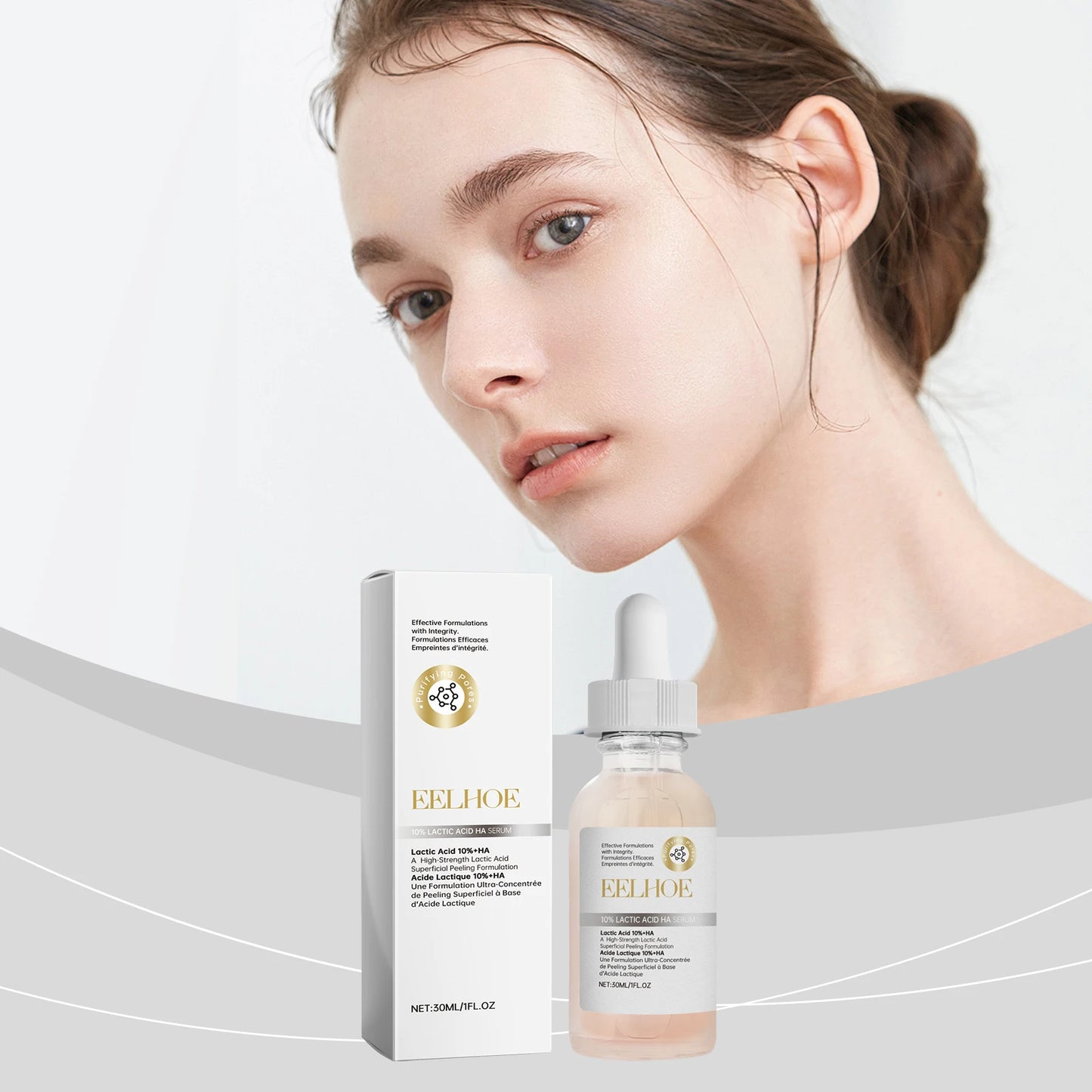 EELHOE Hyaluronic Acid Serum Face Deep Nourishing Skin Firming Lactic Acid Rejuvenate the Facial Essence Skin Care Moisturizer