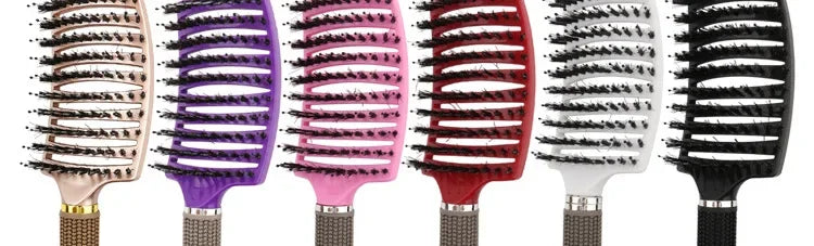 Detangling Hairbrush Scalp Massage Comb Bristle Nylon Women Magic Curly Hair Brush Salon Hairdressing Styling Tools Wholesale