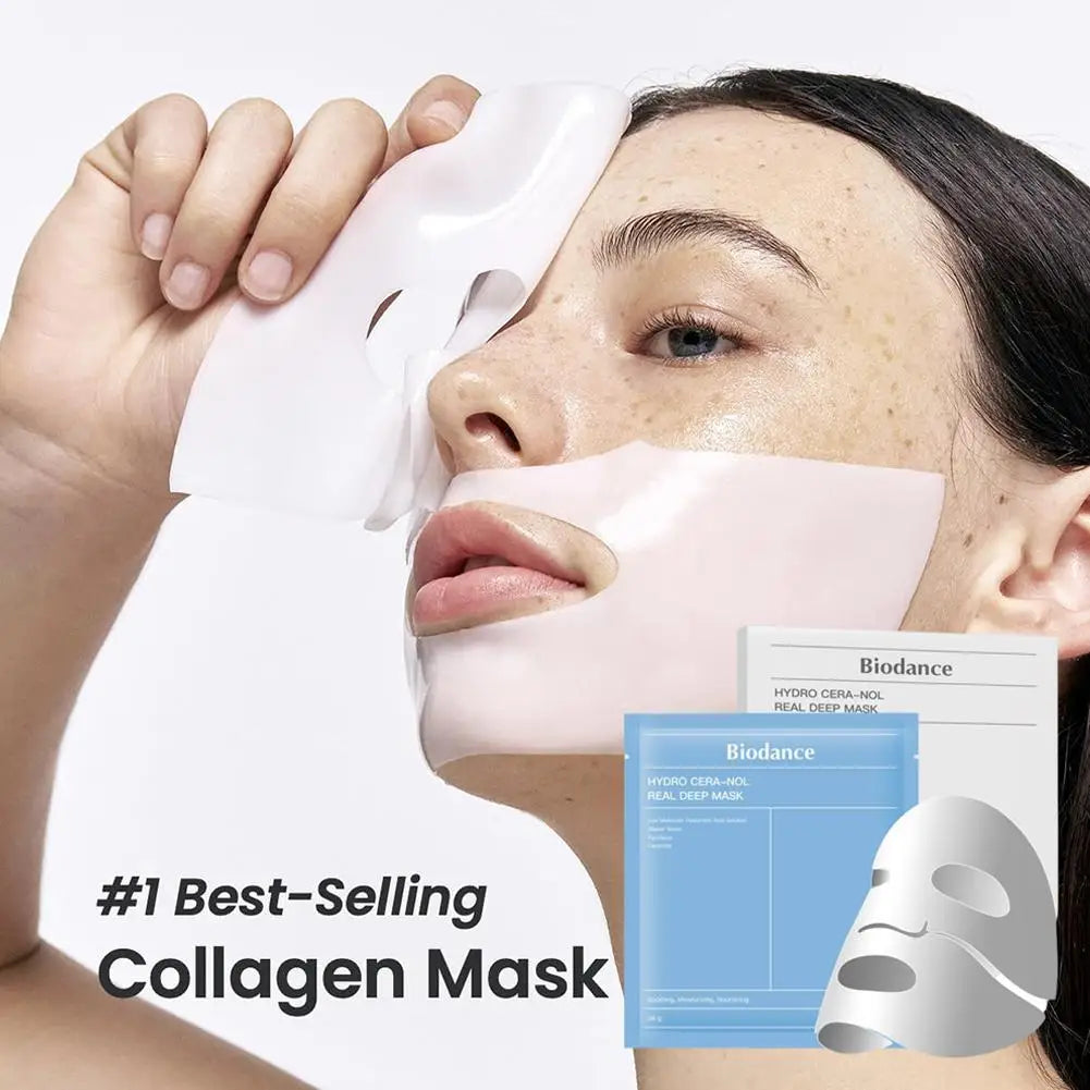 Bio Collagen Facial Mask Shrink Pores Deep Hydrating Overnight Mask Moisturizing Refreshing Brightening Face Korean Skin Care