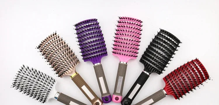 Detangling Hairbrush Scalp Massage Comb Bristle Nylon Women Magic Curly Hair Brush Salon Hairdressing Styling Tools Wholesale
