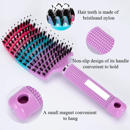 Detangling Hairbrush Scalp Massage Comb Bristle Nylon Women Magic Curly Hair Brush Salon Hairdressing Styling Tools Wholesale