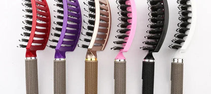 Detangling Hairbrush Scalp Massage Comb Bristle Nylon Women Magic Curly Hair Brush Salon Hairdressing Styling Tools Wholesale