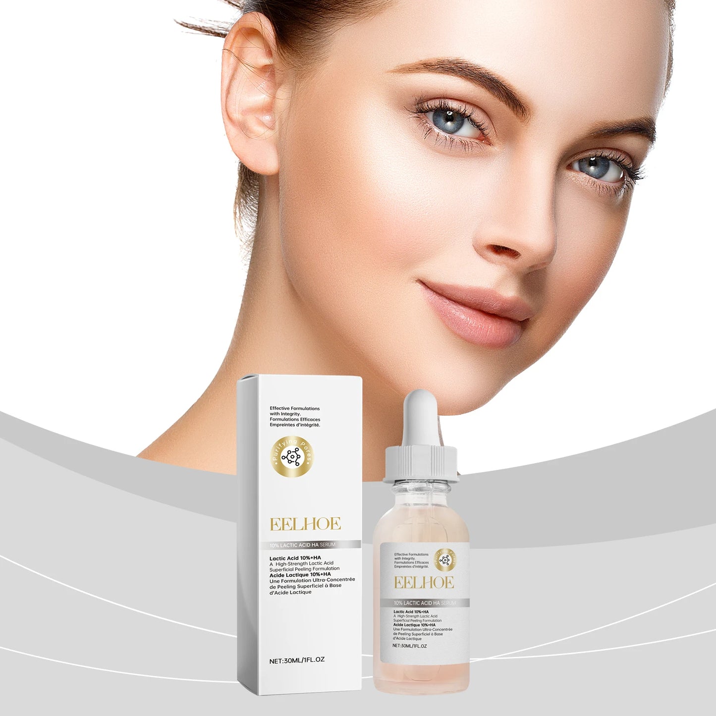 EELHOE Hyaluronic Acid Serum Face Deep Nourishing Skin Firming Lactic Acid Rejuvenate the Facial Essence Skin Care Moisturizer